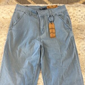 Classic Light Blue Wide Leg Jeans